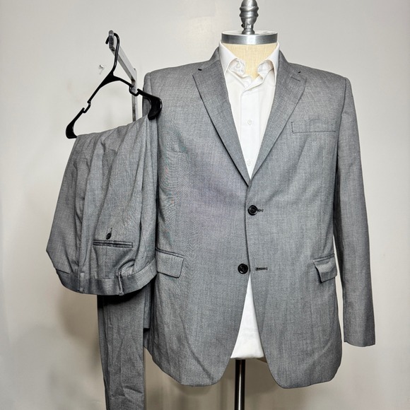 Tommy Hilfiger Men's Gray Two Piece Suit Mens 46L 36W - Picture 1 of 7